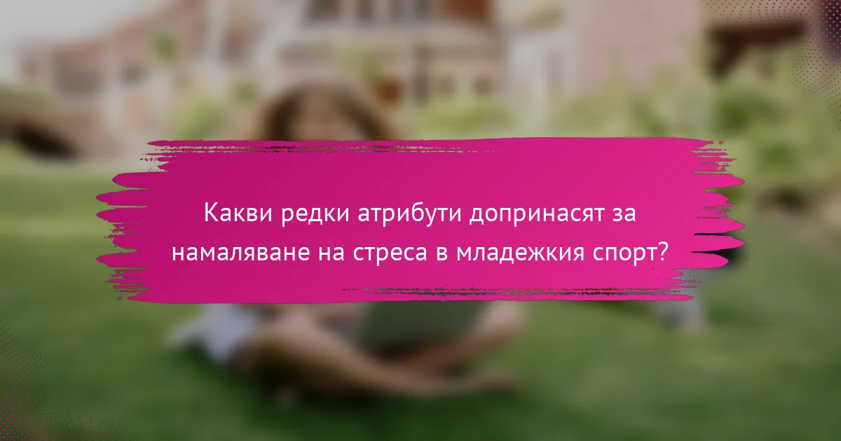 Какви редки атрибути допринасят за намаляване на стреса в младежкия спорт?