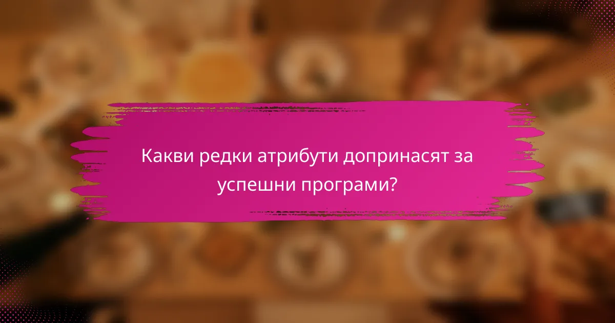 Какви редки атрибути допринасят за успешни програми?