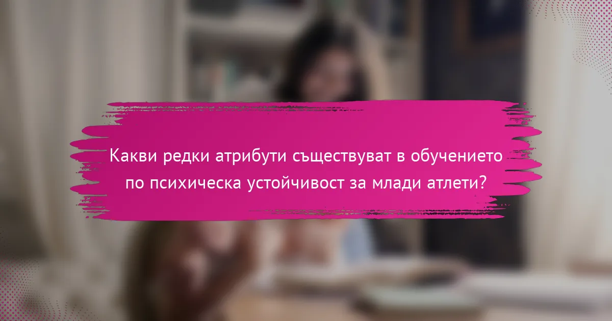 Какви редки атрибути съществуват в обучението по психическа устойчивост за млади атлети?