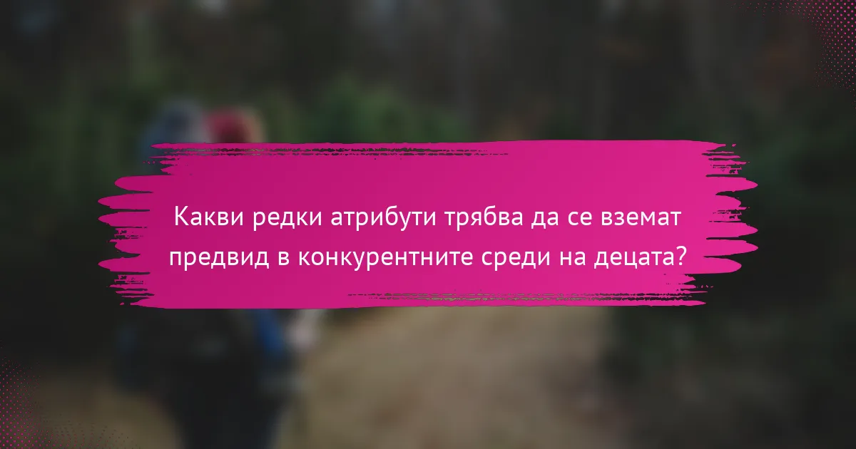 Какви редки атрибути трябва да се вземат предвид в конкурентните среди на децата?