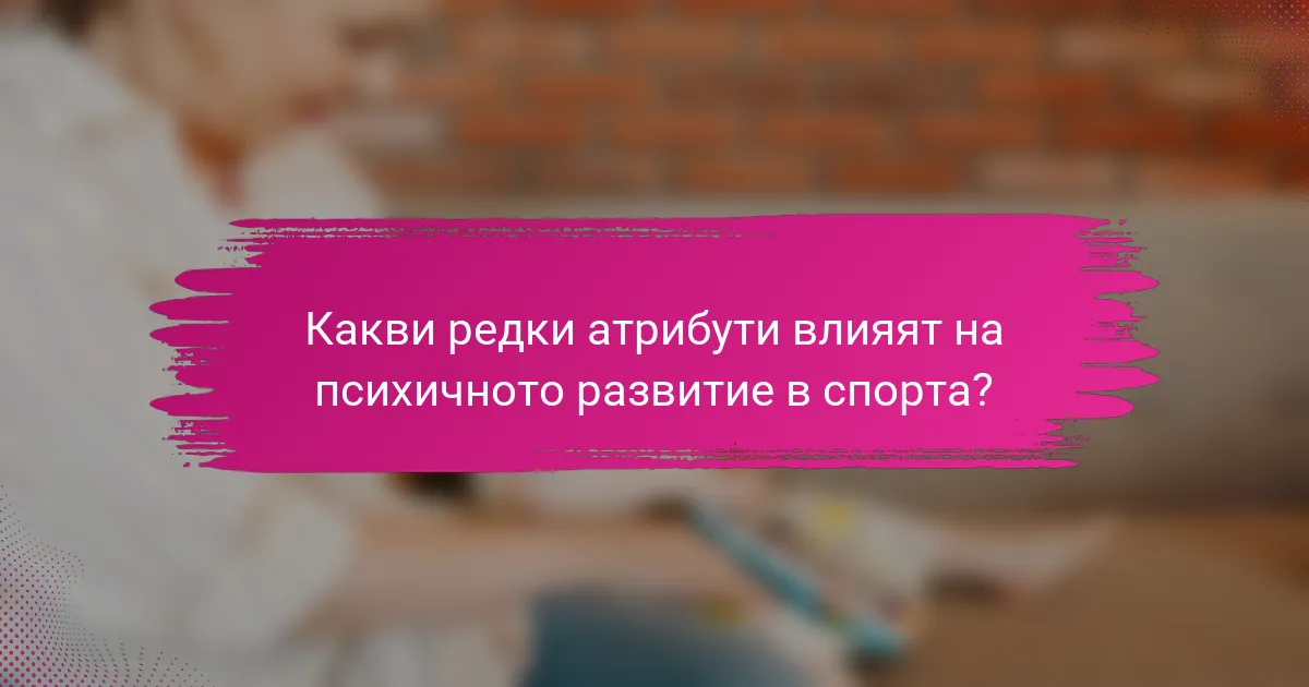 Какви редки атрибути влияят на психичното развитие в спорта?