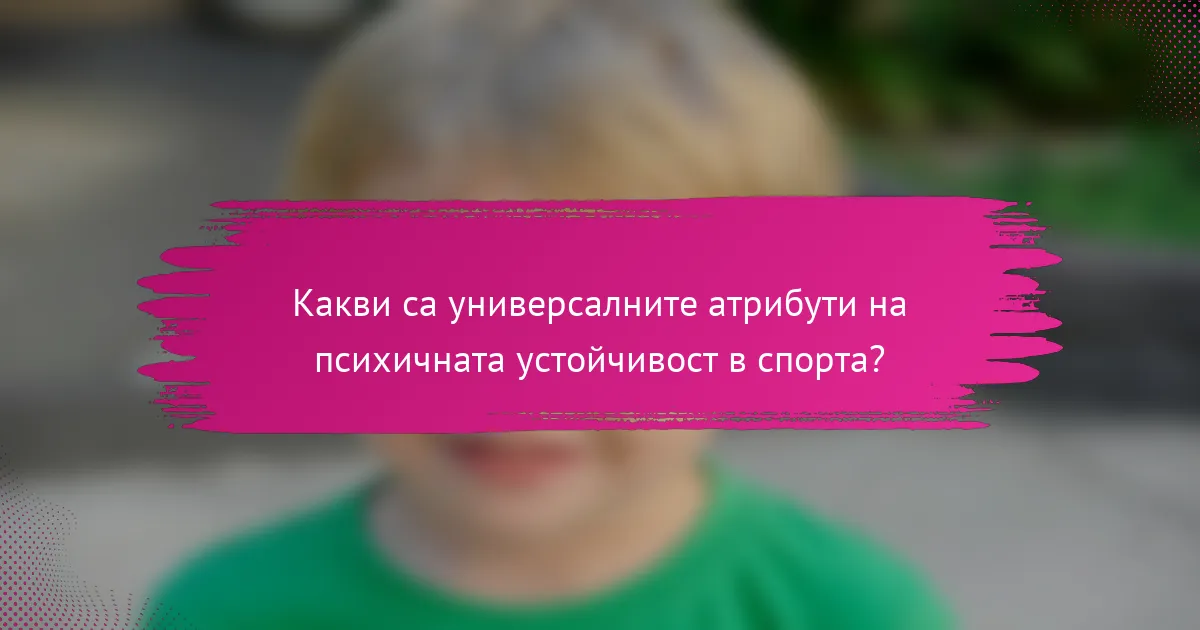 Какви са универсалните атрибути на психичната устойчивост в спорта?