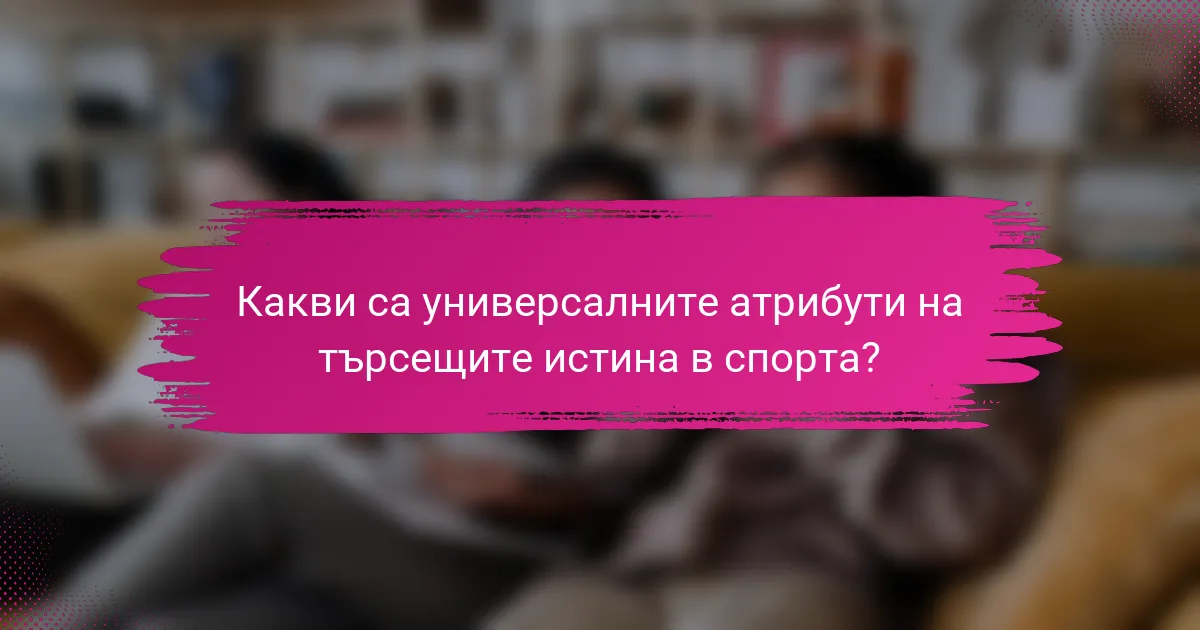 Какви са универсалните атрибути на търсещите истина в спорта?