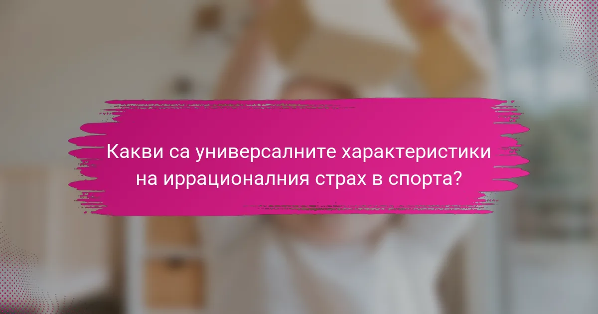 Какви са универсалните характеристики на иррационалния страх в спорта?