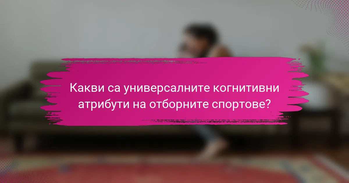 Какви са универсалните когнитивни атрибути на отборните спортове?