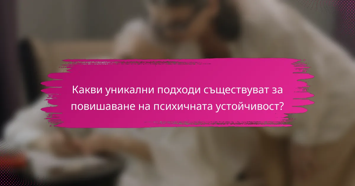 Какви уникални подходи съществуват за повишаване на психичната устойчивост?