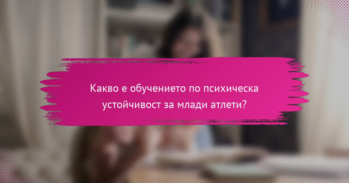 Какво е обучението по психическа устойчивост за млади атлети?