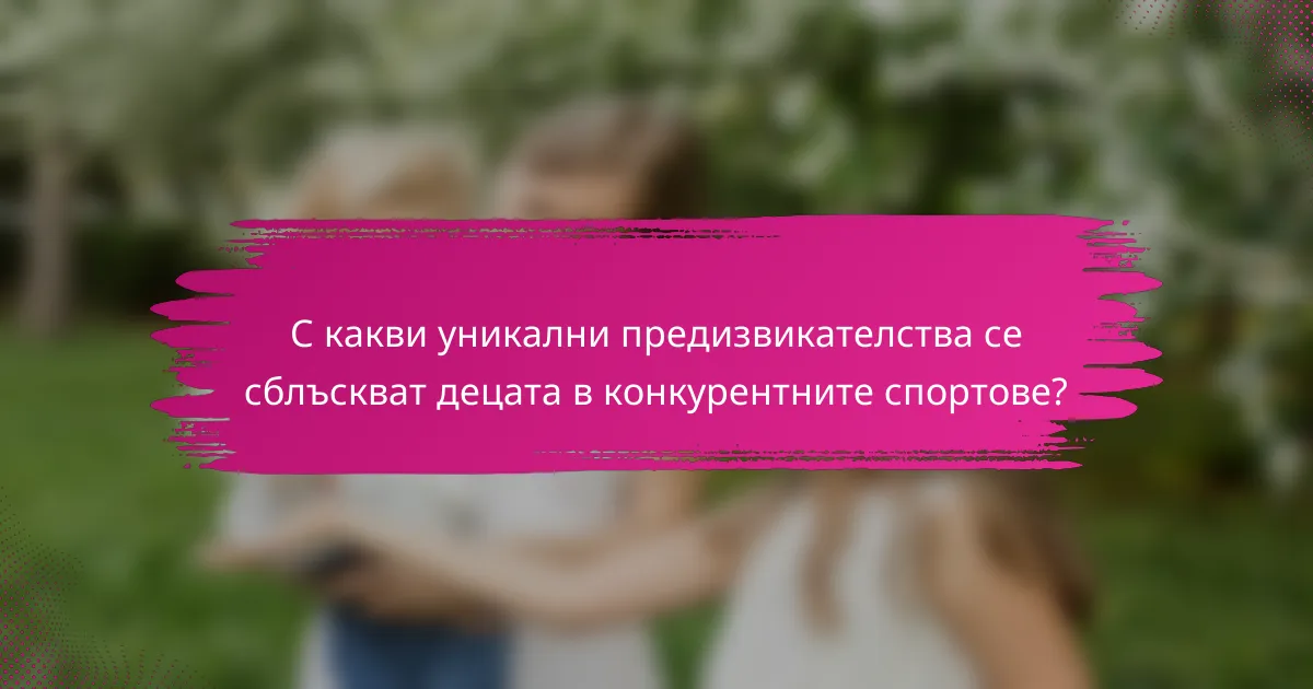 С какви уникални предизвикателства се сблъскват децата в конкурентните спортове?