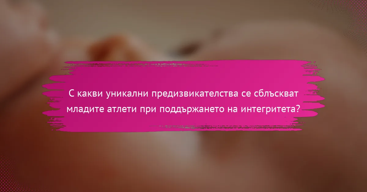 С какви уникални предизвикателства се сблъскват младите атлети при поддържането на интегритета?
